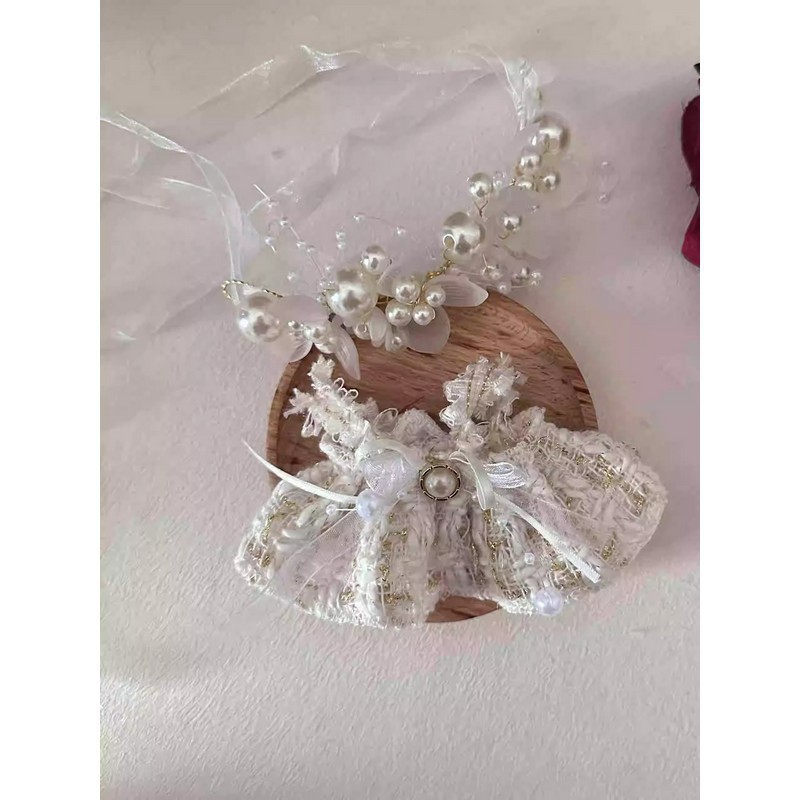 Labubu Baby Clothes Labubu Doll Doll Clothes Standing and Sitting Clothing Set Dress Headband Headdress