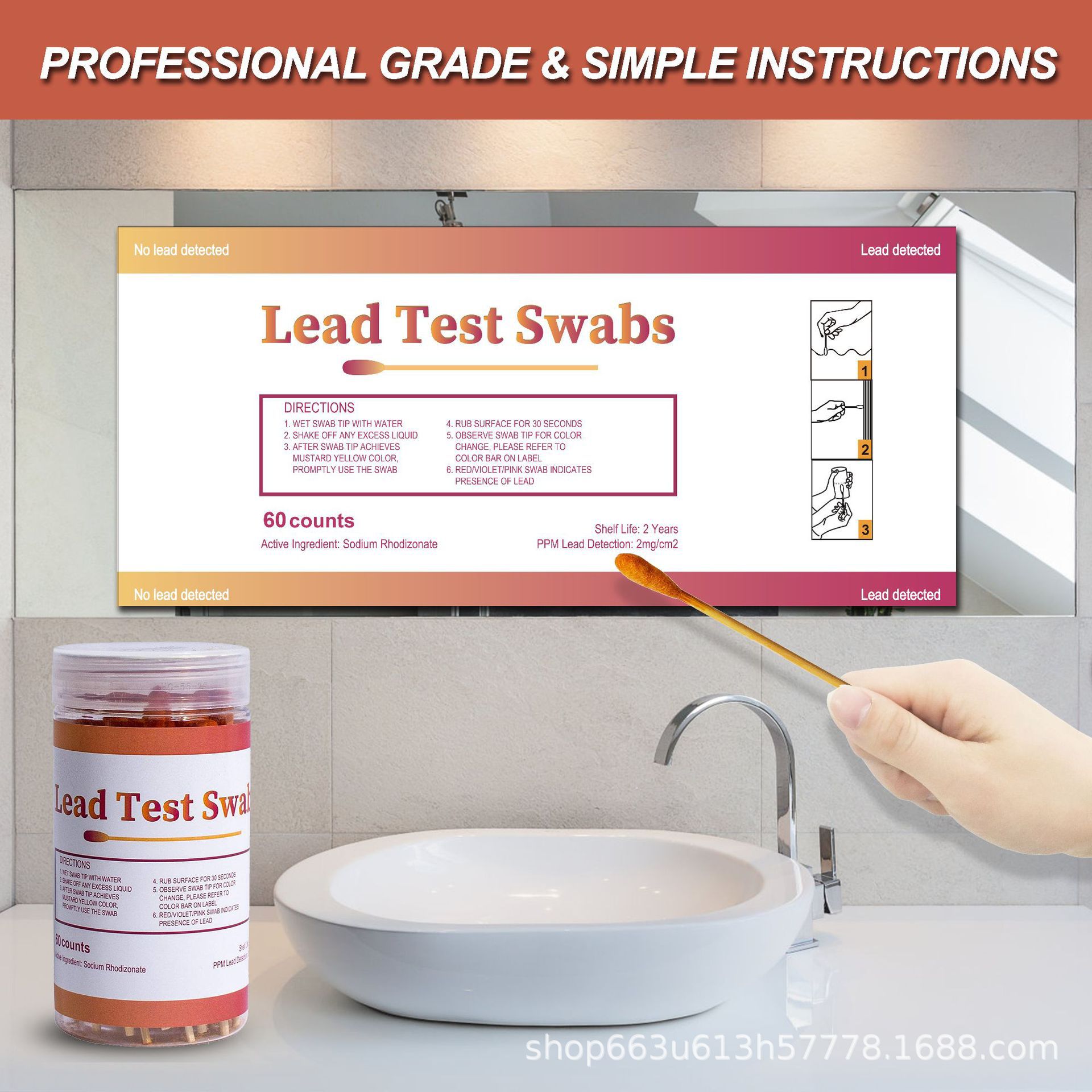 Cross-Border Lead Swab Laboratory Lead Content Detection Metal Paint Glass Porcelain Furniture Tableware Blood Lead High Source