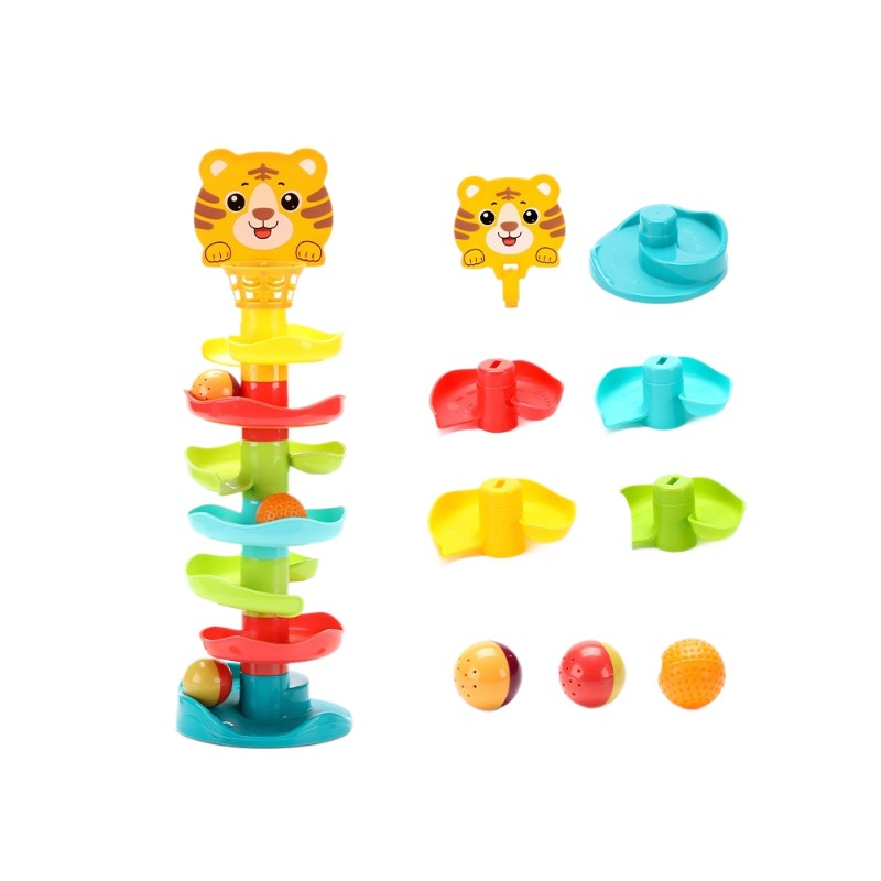 Cross-Border Jenga Children's Track Ball Tower Shooting Spinner Baby Educational Enlightenment Toys Early Education Educational Toys