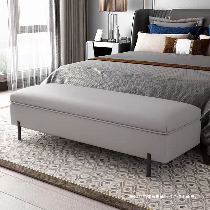 Легкая роскошная кровать-пуф из массива дерева, пуф для хранения в гостиной