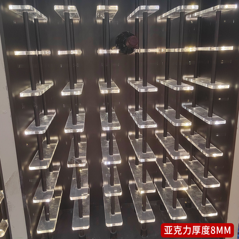 Acrylic Illuminated Wine Rack Villa Wine Cellar Hotel Wine Rack Foreign Wine Aluminum Profile Wine Cabinet Floor-Standing Commercial Wine Cabinet