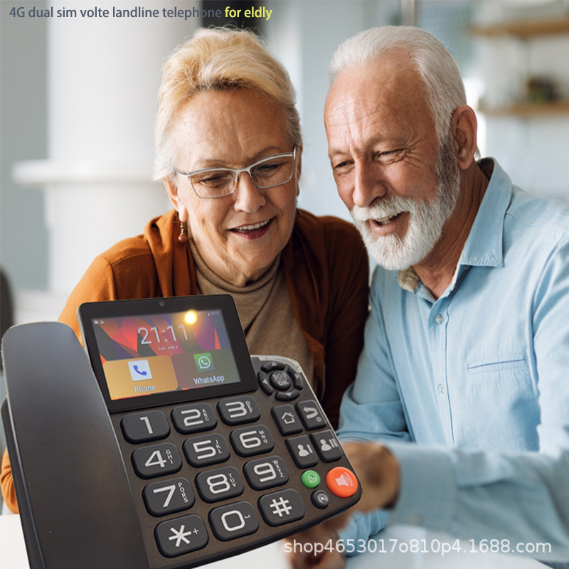 4G карточный двухсимочный сенсорный телефон стационарный Android система, видеозвонок WeChat для пожилых домашнего использования