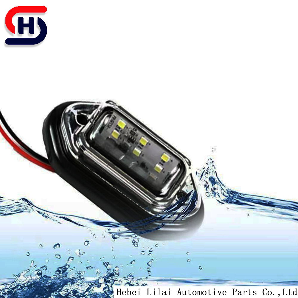 Cross-Border Manufacturers Supply Truck License Plate Lights 12V-24V6Led Car Truck Passenger Car Trailer License Plate Lights Side Lights