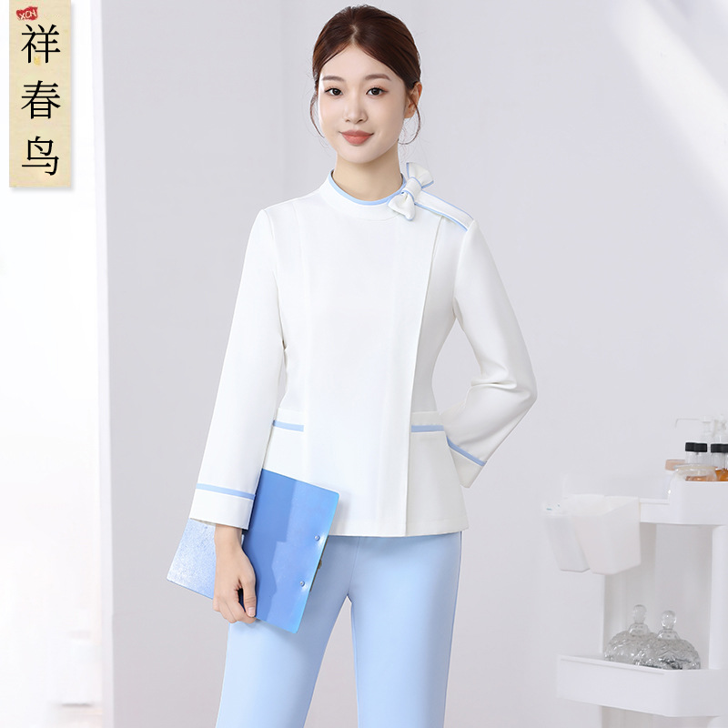 Высококачественная форма медсестры для медицинской красоты раздельный костюм для женщин осень и зима больница стоматология передний стол приёмная рабочая одежда