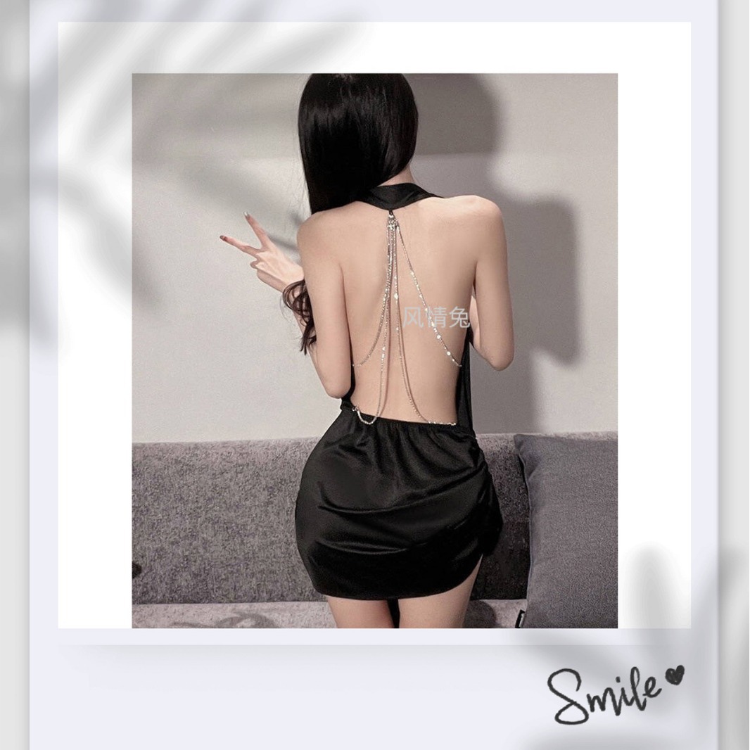 Sex lingerie socialite pure sexy topless back drawstring slim nightclub queen hip fun dress