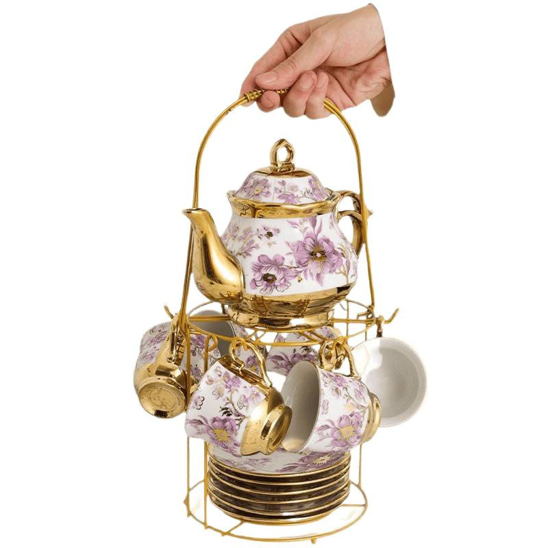 European Tea Set Ceramic Coffee Cup Flower Tea English Afternoon Tea Set Retro Wedding Gift Minyi
