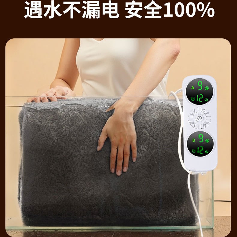 Long-Staple Electric Blanket, Single/Double, Dual-Control Electric Heating, Intelligent Temperature Adjustment, Warm Velvet Version, Cold-Proof, Heating, Comfortable Electric Mattress