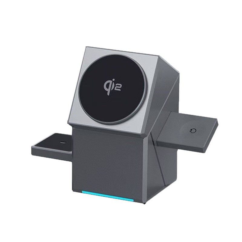 Cross-Border Geometric Rotating Rubik's Cube Three-In-One Desktop Wireless Charger Magsafe Strong Magnetic Wireless 15W