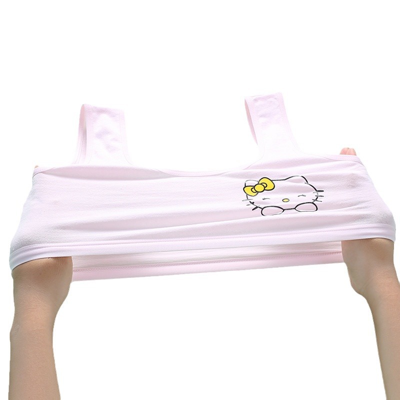 in stock Girls' Underwear Developing Primary School Girls Thin Anti-bump Pure Cotton Sling Base Small Vest Cross-border