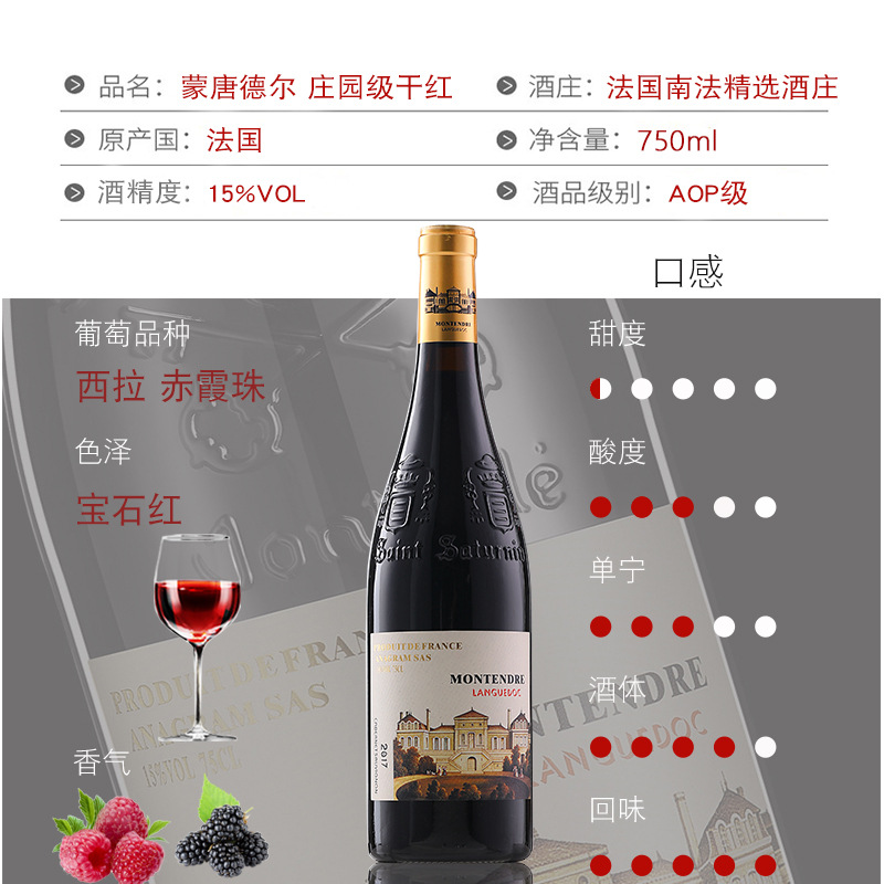 15-Degree French Original Imported Red Wine, 2 Bottles in a Gift Box, Dry Red Wine for Wedding Gifts, Aoc Light Luxury