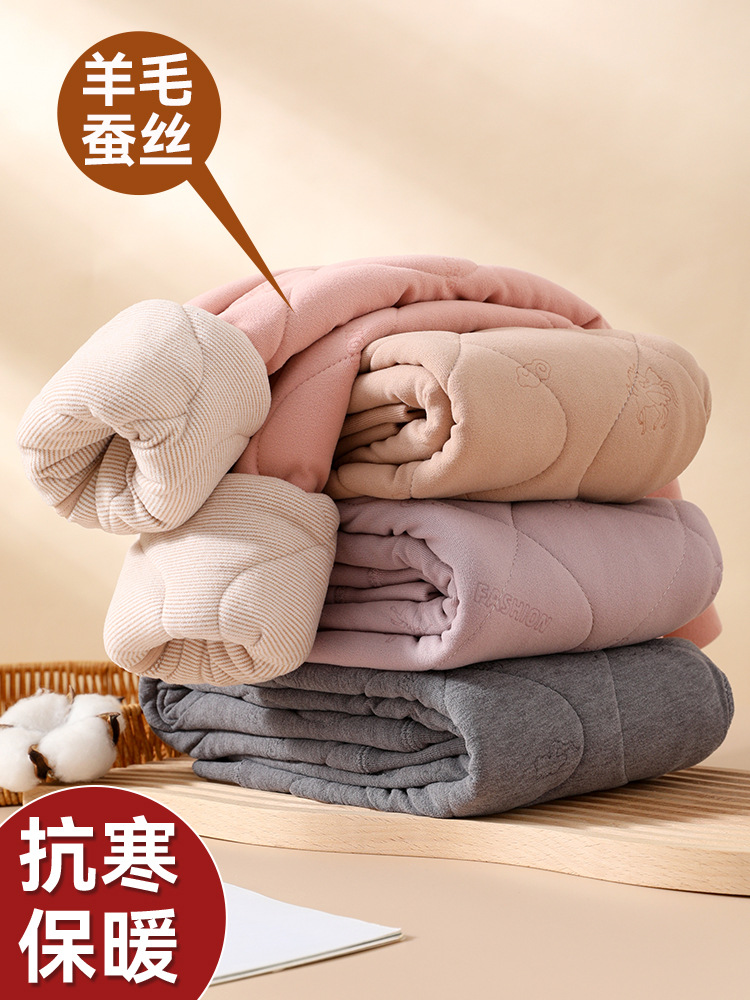 Autumn and Winter Children's Warm Pants Boys and Girls Wear School Uniform Artifact Large Children's Cotton Pants Student fleece-lined Thickened Autumn Pants