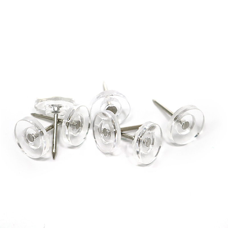 Amazon cross-border thumbtack push pin glue glue cork board nail transparent flat round nail