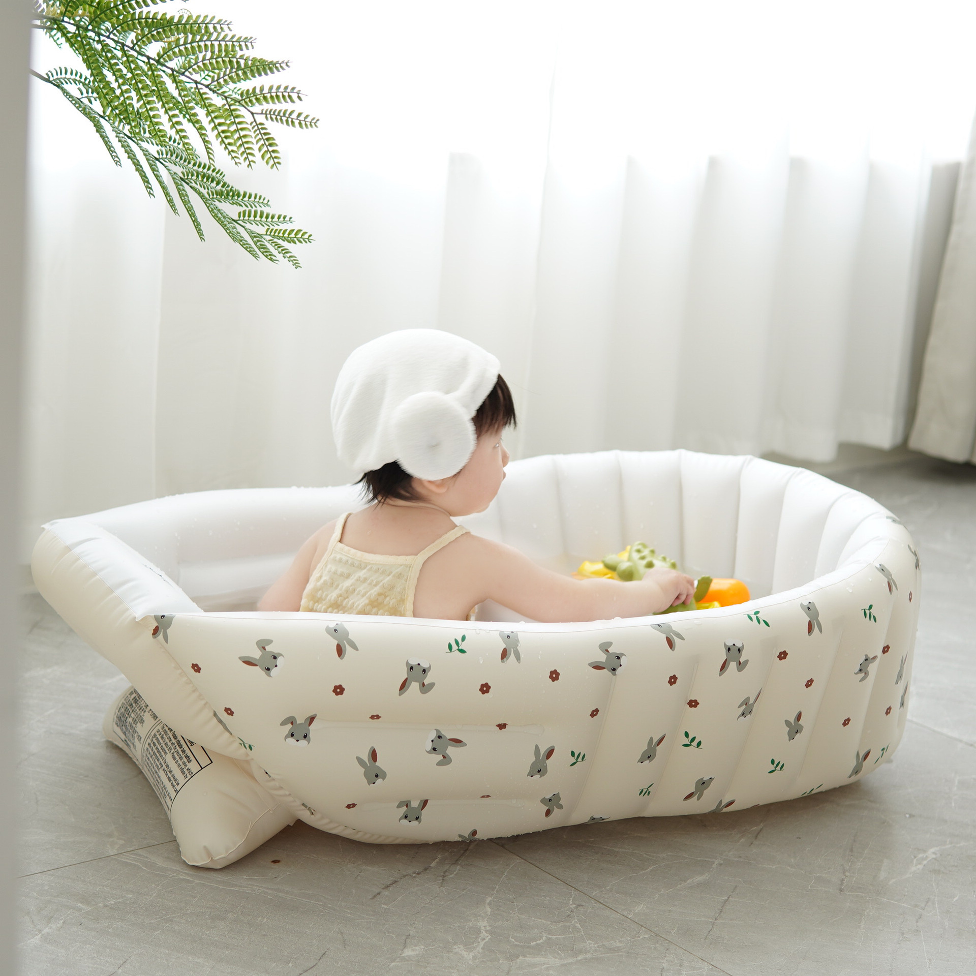 Ins Hanfeng New Portable Foldable Children's Inflatable Indoor Swimming Pool Baby Bathtub Baby Tub Bath Pool