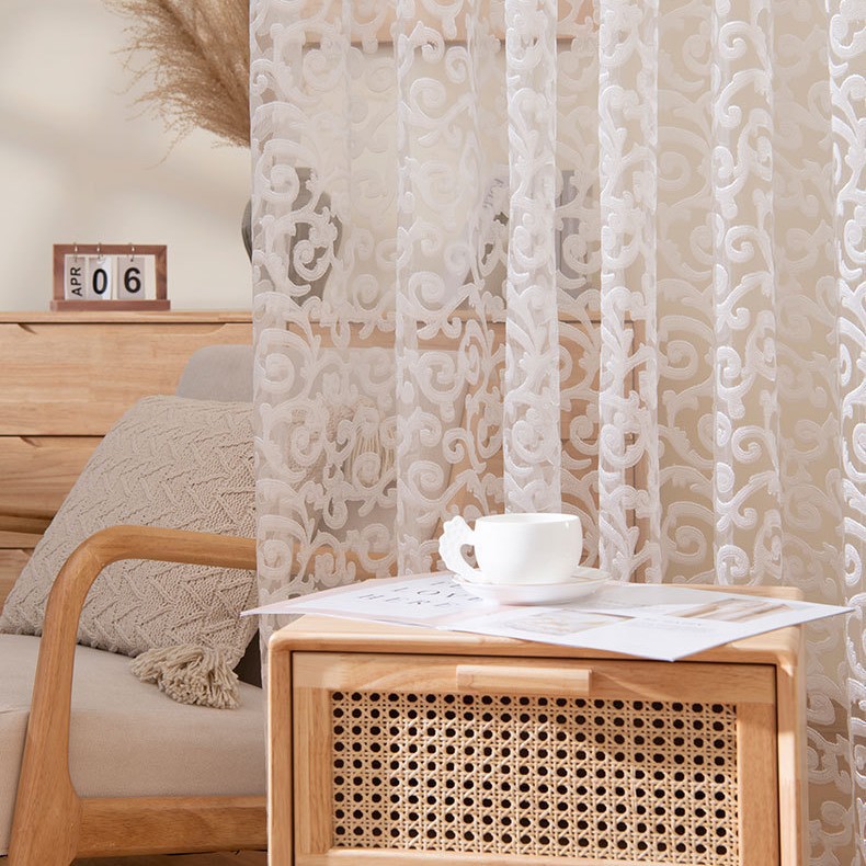 Американская ретро занавеска с вышивкой, затемняющая занавеска для гостиной, геометрическая вышивка