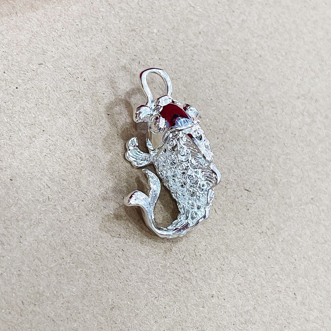 High Imitation Silver Plated Pendant Men's and Women's Lucky Koi Fish Pendant for Lover's New Year Gift