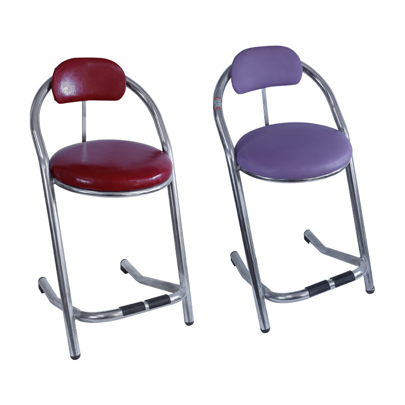 Customized Processing Pu Leather Game Console Chair Anime Video Game City Stainless Steel Metal Single Backrest High Chair Stool