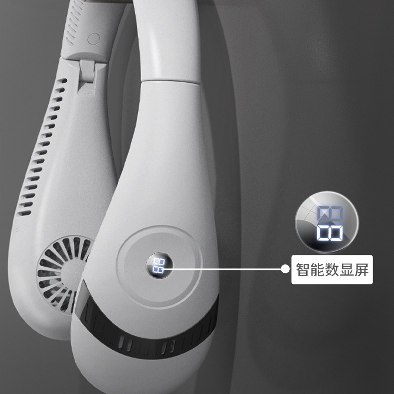 New Neck-Hanging Foldable Mini Fan, Portable Bladeless USB Rechargeable Personal Cooling Fan, Silent