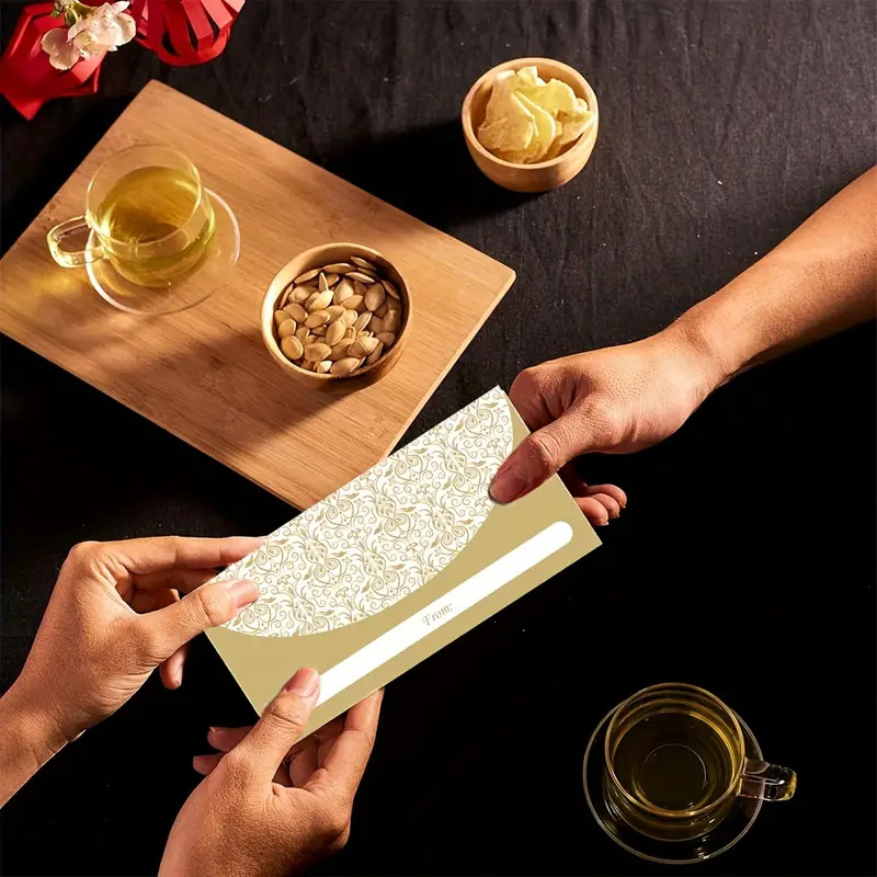 Cross-border New in stock Writable Envelope Wallet Elegant Pattern Wallet Gift New Year Gift Self-adhesive Envelope