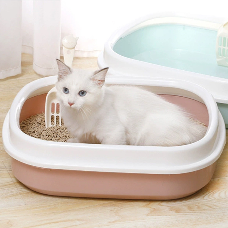 Semi-Enclosed Cat Litter Box, Extra Large Anti-Odor and Anti-Splash Cat Toilet, Cat Litter Box, Pp Plastic Pet Supplies