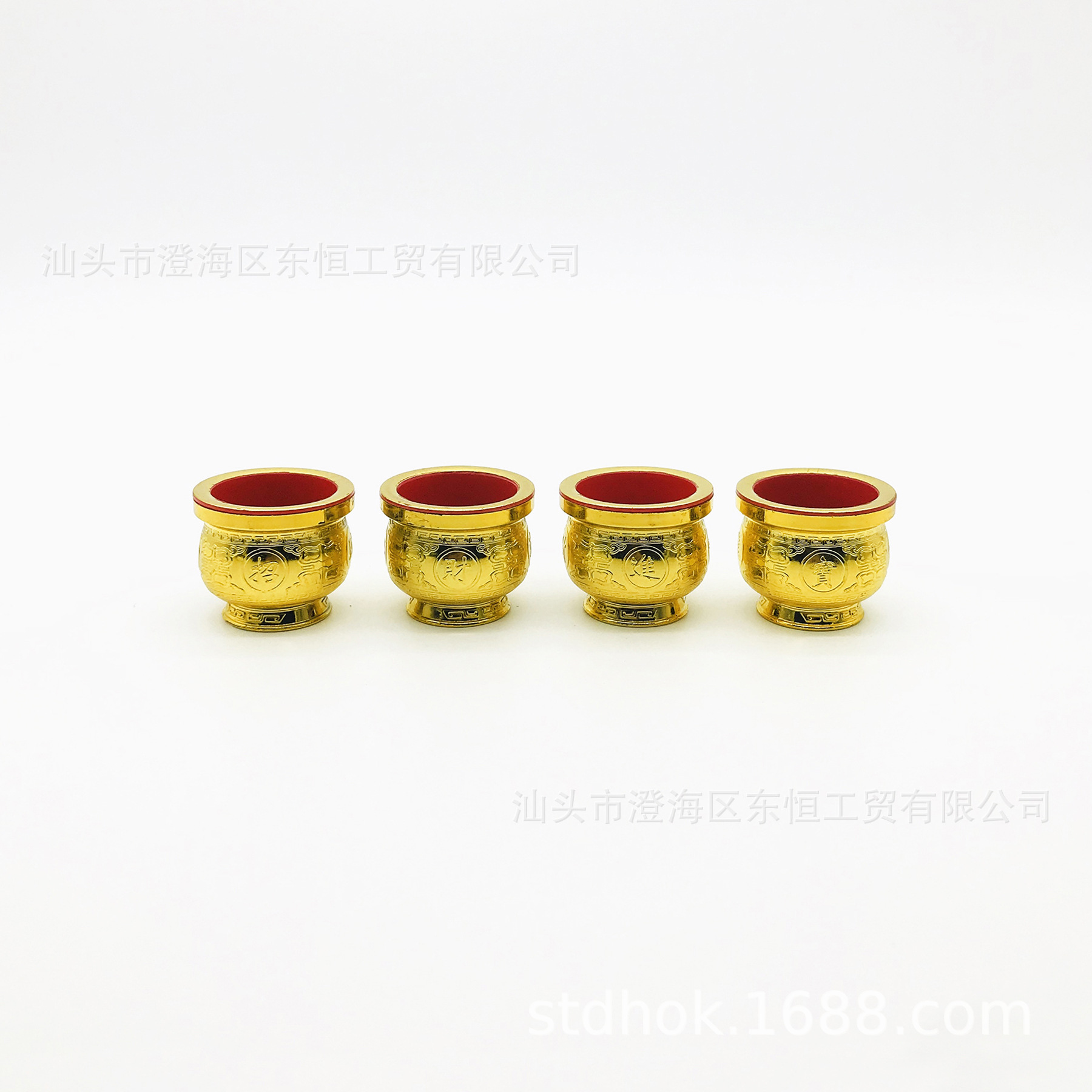 Double-layer gold teacup imitation gold tribute cup holy water cup wine cup buddha supplies source manufacturers direct batch of Dongheng -1206