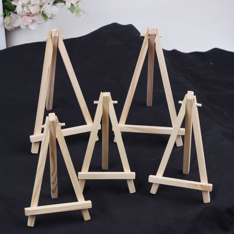 Spot wholesale 9*16 mini wooden tripod oil painting display stand desktop mobile phone stand Mini small easel