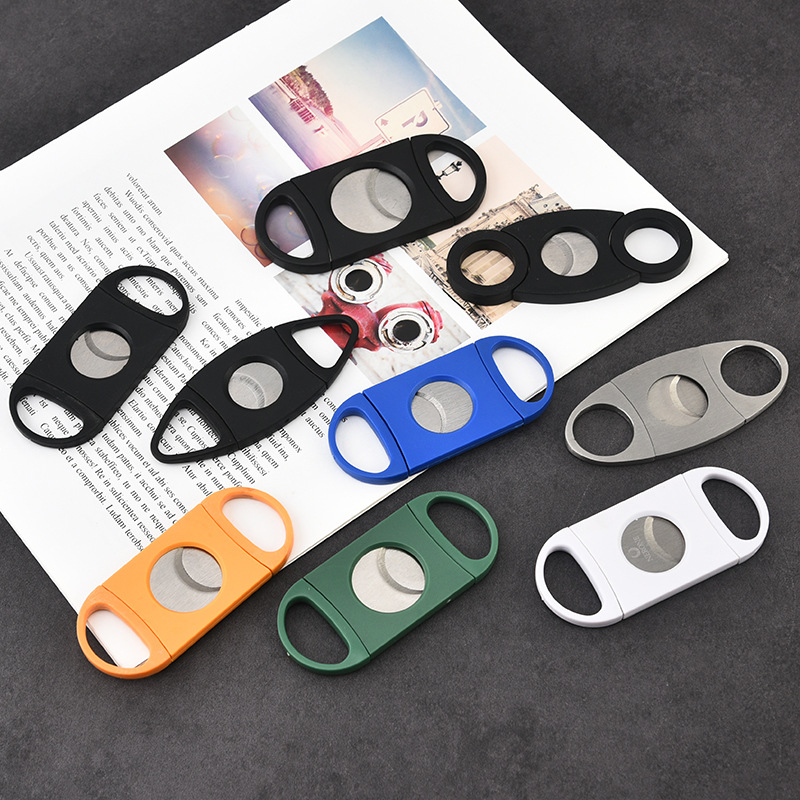 Ножницы для сигар из нержавеющей стали портативные двойные лезвия V-образные ножницы для сигар круглый широкий калибр набор для курения резак оптом