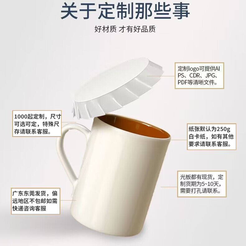 Strength Factory Disposable Cup Lids Customized Catering Coffee Red Wine Milk Tea Paper Cup Lids Dustproof Spot Wholesale