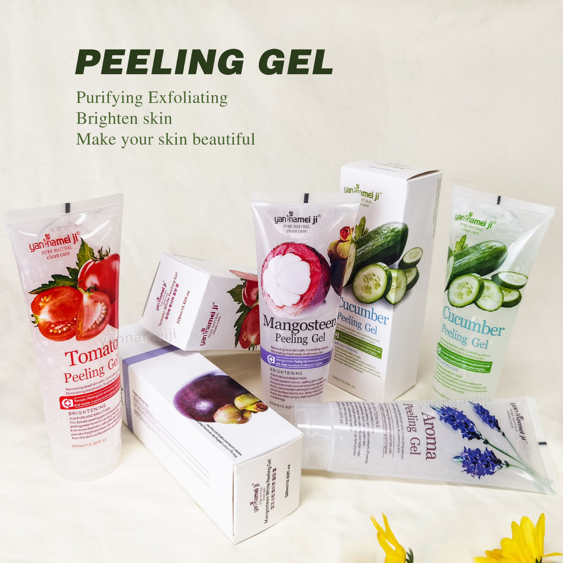 Foreign Trade Red Pomegranate Exfoliating Apple Cucumber Exfoliating Gel Scrub Facial Body Gentle Brightening Gel