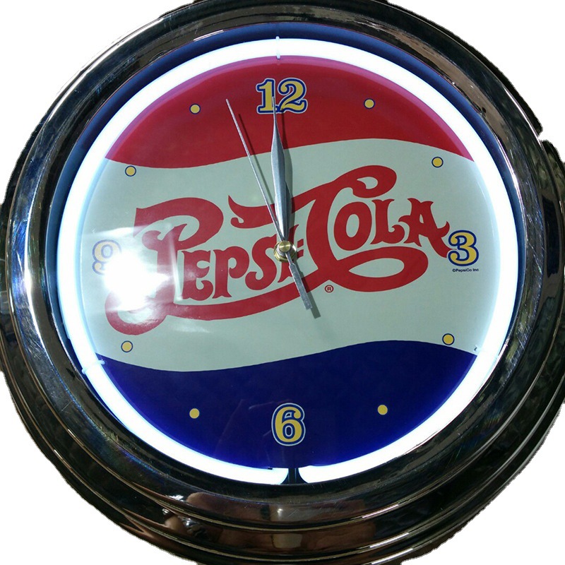 Supply style single tube neon tube wall clock 15 inch single tube neon clock neon clock