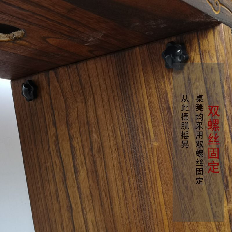 Antique Solid Wood Resonance Box Piano Table and Stool Professional Detachable Portable Zen Simple Calligraphy Table Chinese Ancient Piano Table