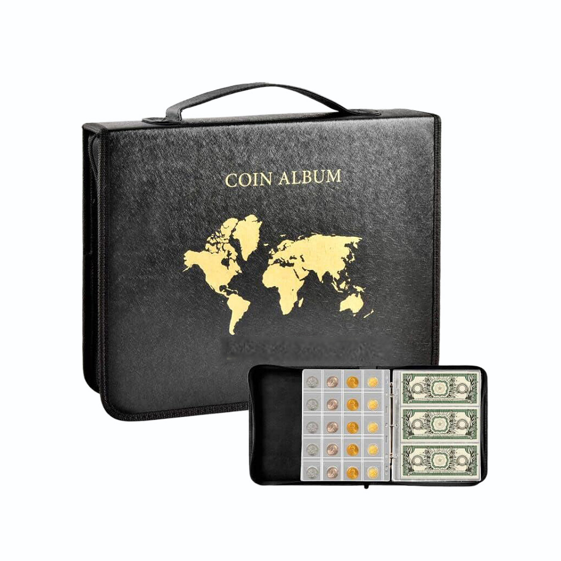 In stock large capacity portable collection book this coin paper money transparent PVC ancient coin collection commemorative stamp album