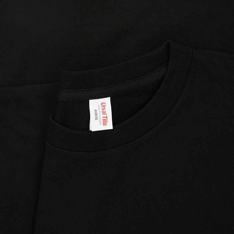 250g 17 cotton heavy weight blank shirt crew neck long sleeve threaded cuff T-shirt thickened solid color parent-child long sleeve