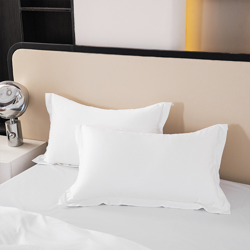 Five-Star Hotel 80-Count Pillowcases, Pure Cotton, Pure White, All-Cotton Pillowcases, 48Cmx74Cm, One Pair for Bed