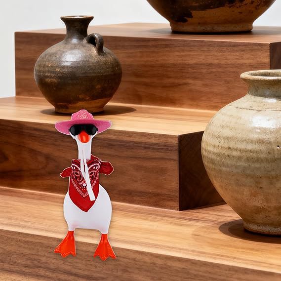 Desktop Little Goose Loose Powder Hat Glasses Clothes Set Cross-Border Duck Ornaments Non-Woven Small Hat Scarf Set