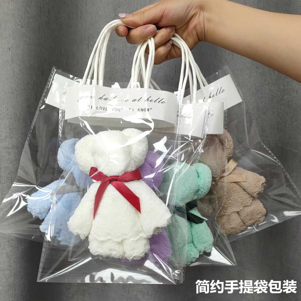 Large and Small Coral Velvet Bear Towels, Gifts, Wedding Celebrations, Floor Promotion Activities, Opening Wholesale Advertising Gifts