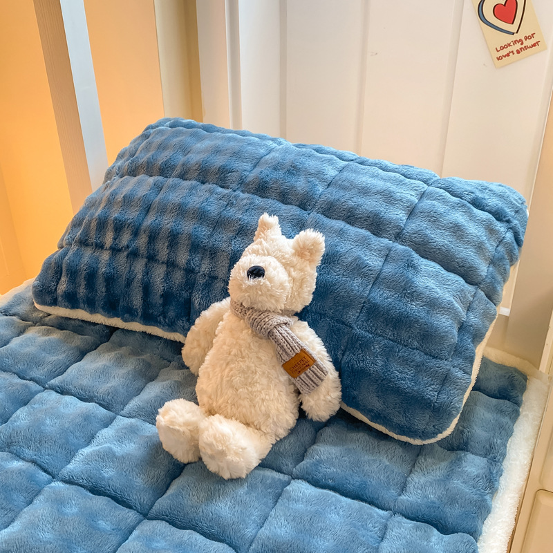 Winter Thickeneded Rabbit Fur Milk Velvet Mattress Student Dormitory Mattress Home Bedroom Soft Cushion Tatami Warm Cushion