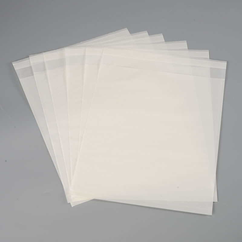 in stock Eco-friendly Degradable Gracin Paper Bag Accessories Stationery Clothing Packaging Bag Self-adhesive Translucent Wax Paper Bag