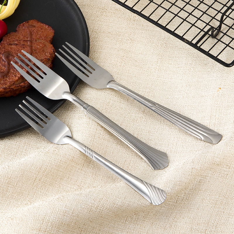 Stainless steel tableware household children's eating spoon spoon fruit fork hotel dessert spoon Fork suit wholesale