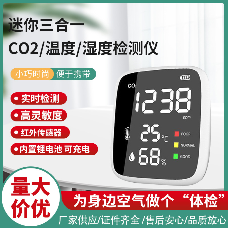 Мини детектор углекислого газа 4-в-1 Co2 температура и влажность Aqi