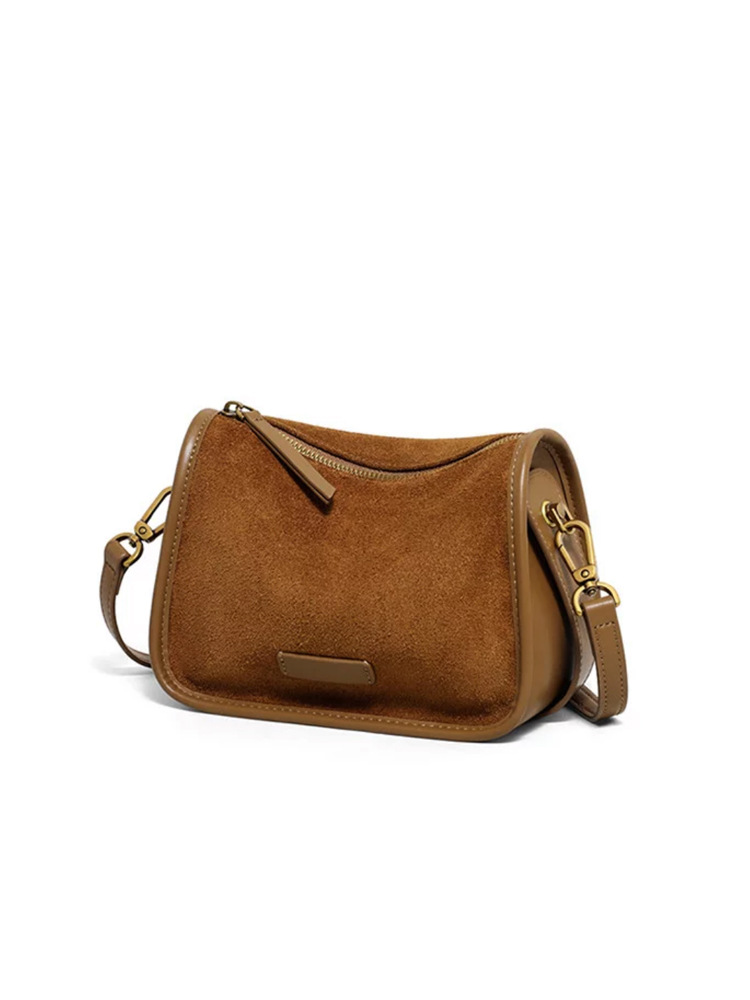 Genuine Leather Small Bag for Women 2025 New Autumn and Winter Single Shoulder Underarm Bag Retro Crossbody Bag Frosted Soft Cowhide Small Square Bag