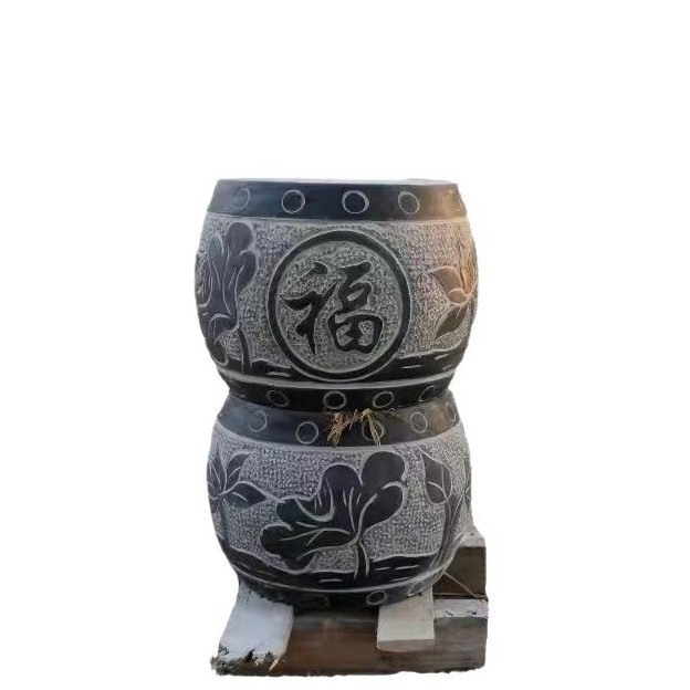 Stone Pillar Base with Stone Carving, Stone Pillar Base, Stone Pillar Wrap, Stone Pillar Base, Ancient Building Pillar Foundation