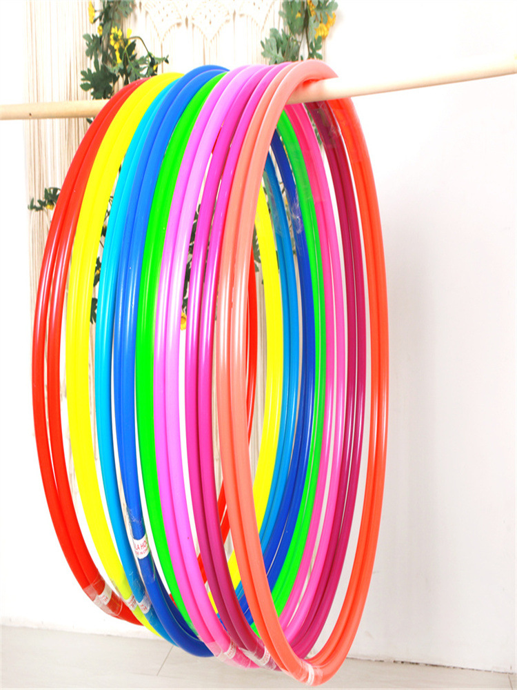 Children's Hula Hoop Full Size Multicolor Solid Color Plastic Kindergarten Morning Exercise Equipment Environmental Hula Hoop Manufacturers