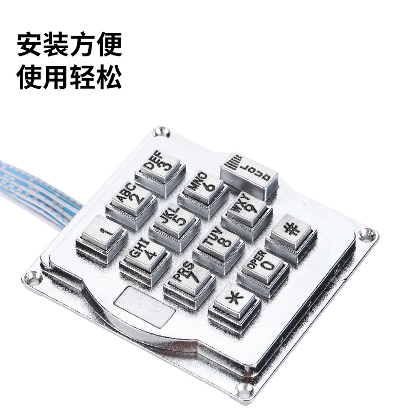 Supply of Industrial Anti-Violence Zinc Alloy Telephone Keyboard Xinwo Wear-Resistant Zinc Alloy Industrial Numeric Keyboard