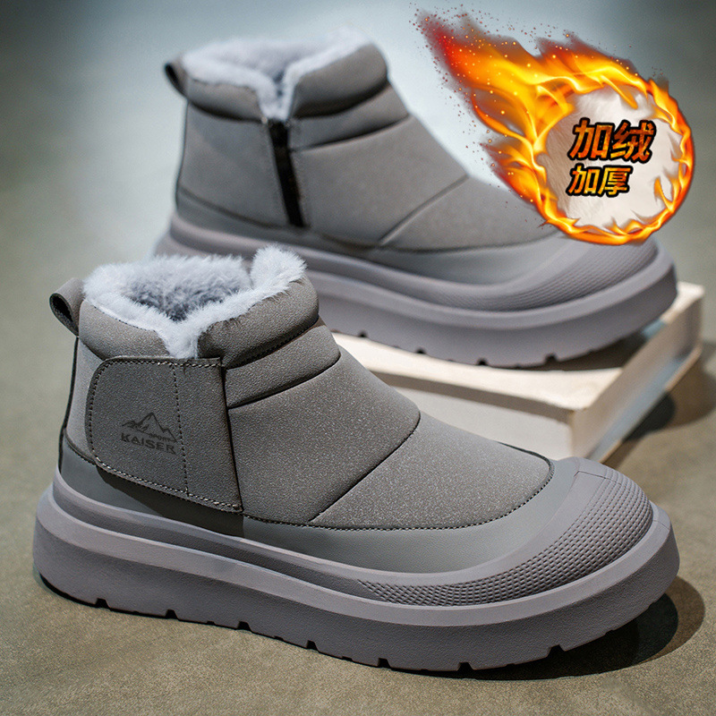 Men's Shoes 2025 Winter New Waterproof Snow Boots Men's Warm Fleece-Lined Thickeneded Men's Cotton Shoes High-Top Work Boots