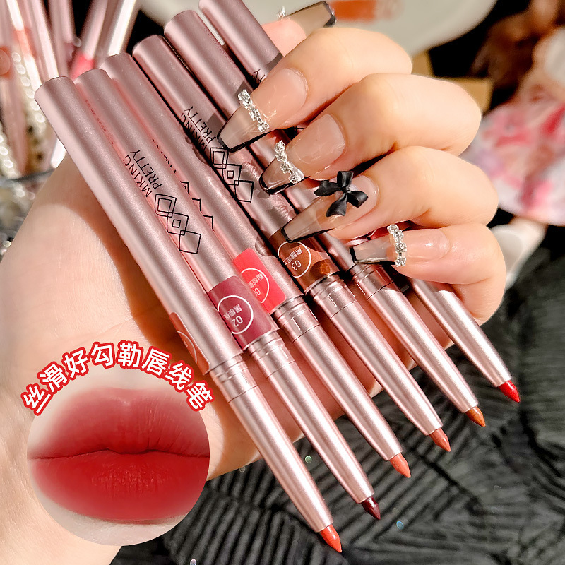Mk Rotating Lip Liner Lipstick Pen Waterproof Long-Lasting Matte Women's Hook Line Lip Pencil Makeup Wholesale Small Batch Popular Model