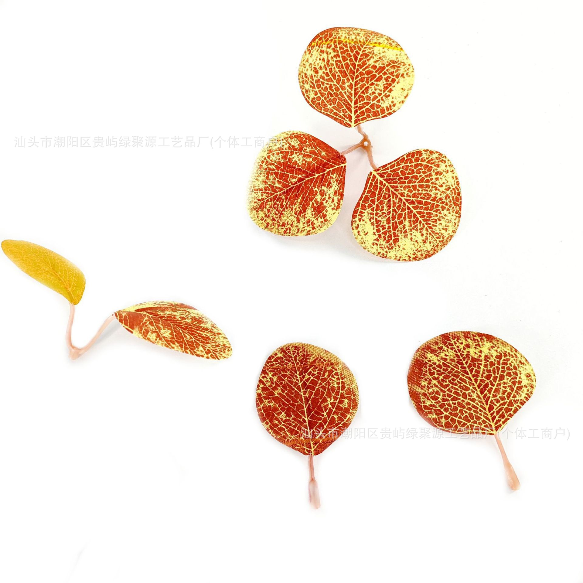 Factory Direct Sales Artificial Plant Accessories Money Leaves Rattan Accessories Single Piece 2-Pronged Three-Pronged Artificial Eucalyptus Leaves