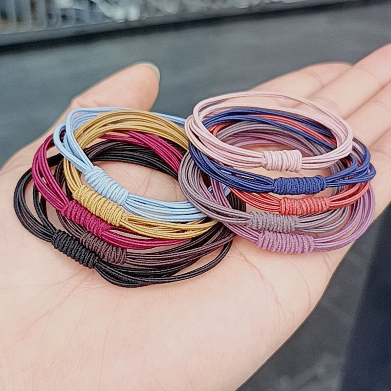 New Korean Style Four-in-One Internet Celebrant High Elastic Rubber Band Hair Band Basic Hair Rope Simple Tie Rope Hair Accessories