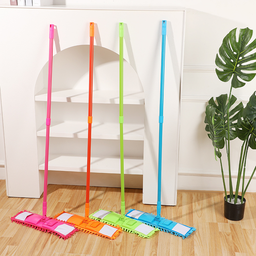 Плоский Mop для дома с зажимом, деревянный Mop, микрофибровый Mop для влажной и сухой уборки, ленивый из нержавеющей стали