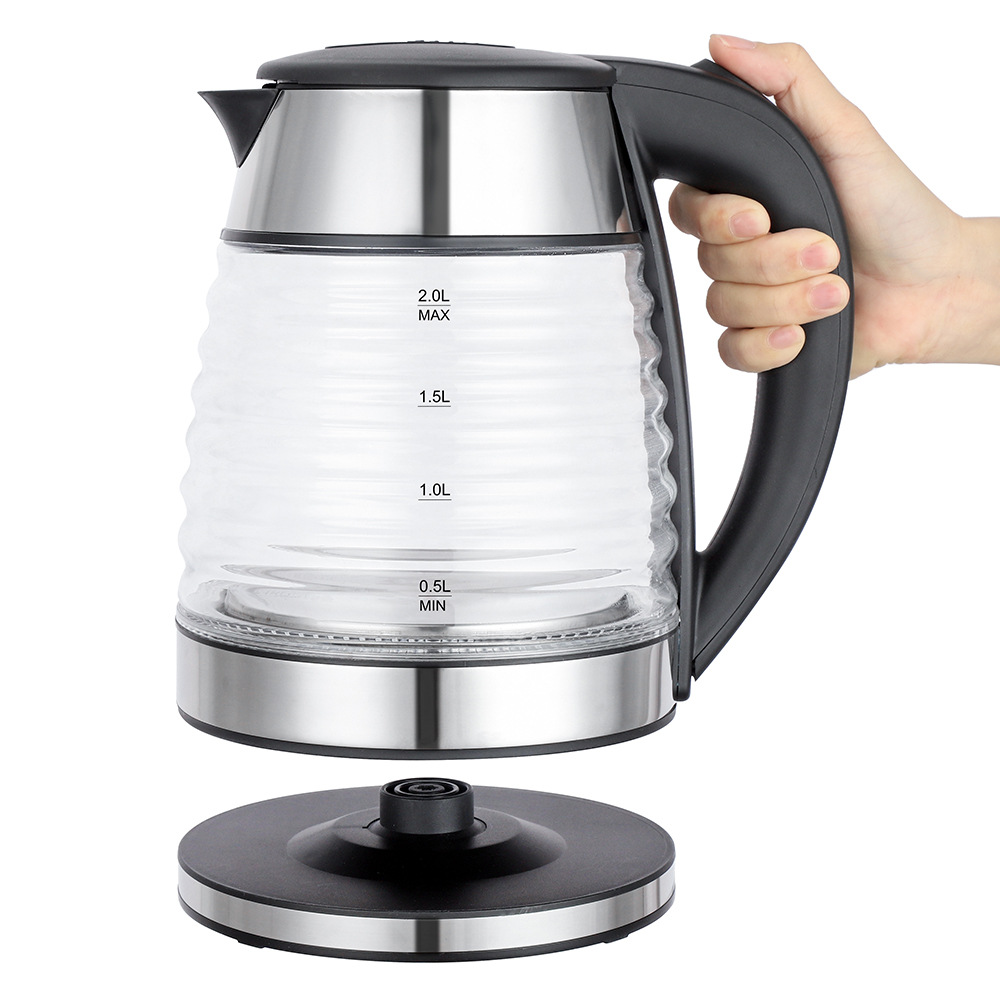 Glass electric kettle colorful lights high temperature resistant automatic power-off kettle high borosilicate glass household kettle