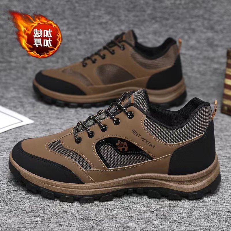 Outdoor New Men's Hiking Shoes, Comfortable Casual Sports Men's Shoes, Warm and Thickened Hiking Snow Boots for the Elderly